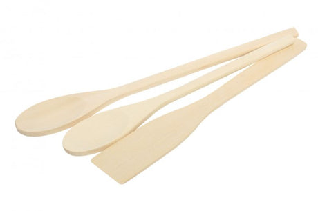 Wiltshire Classic Wood Utensils Set of 3, crafted from pine for durability and elegant design in your kitchen.