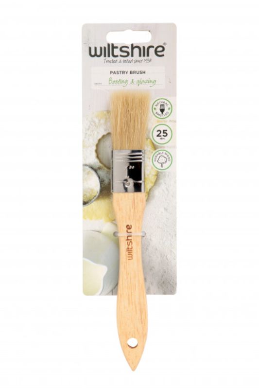 Wiltshire Pastry Brush with natural bristles, 25mm, ideal for basting, glazing, and achieving a professional finish.