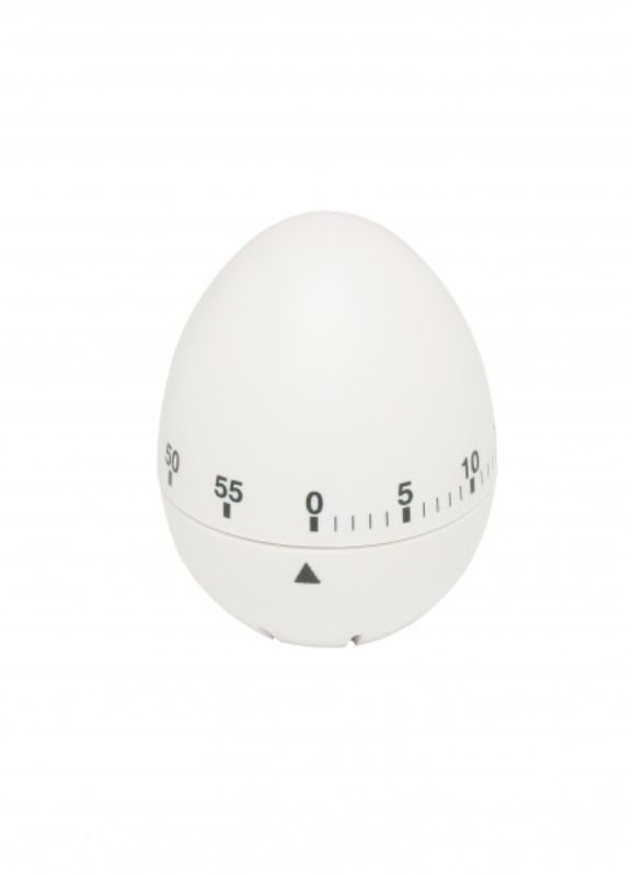 Wiltshire Egg Timer in an egg shape, designed for precise timing from 1 to 60 minutes, stylish and compact for kitchen use.