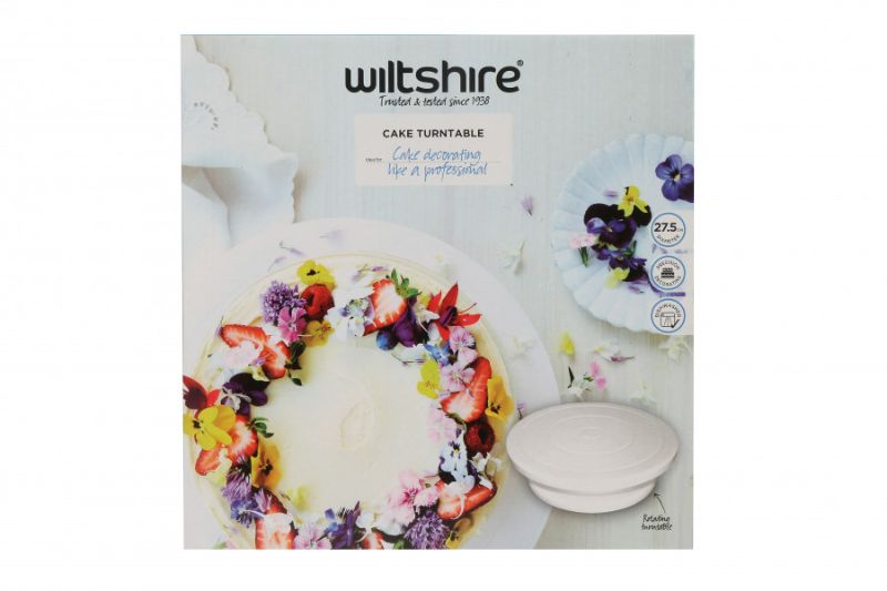 Wiltshire Art Cake Turntable for effortless cake decorating, 29cm platform for all sizes, durable and easy to clean.
