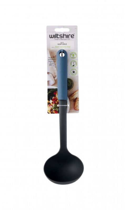 Wiltshire Eco Friendly Soup Ladle made from 98% bio-based materials, ideal for serving soups and stews without scratching cookware.