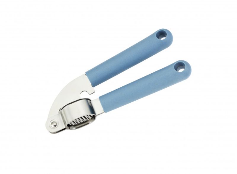Wiltshire Eco Friendly Garlic Press made of stainless steel and bio-based materials, perfect for crushing garlic sustainably.