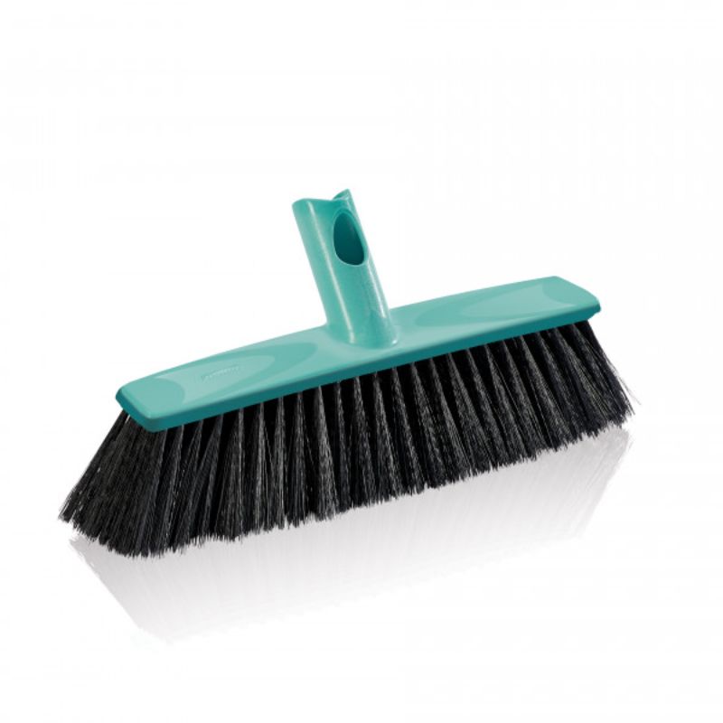 Leifheit Click System Broom Xtra Clean 30cm with X-shaped bristles for effective sweeping on various floor types.