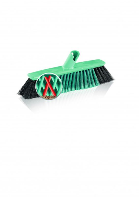 Leifheit Click System Broom Xtra Clean 30cm with X-shaped bristles for effective cleaning on various floor types.