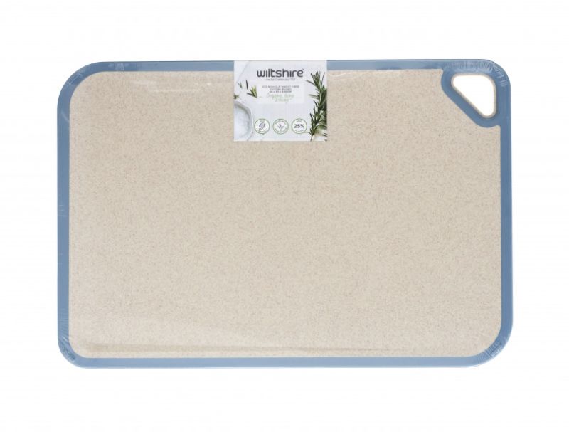 Wiltshire Eco Non-Slip Board Large, made with 25% wheat fibre, featuring non-slip grip and sloping surface for easy food prep.