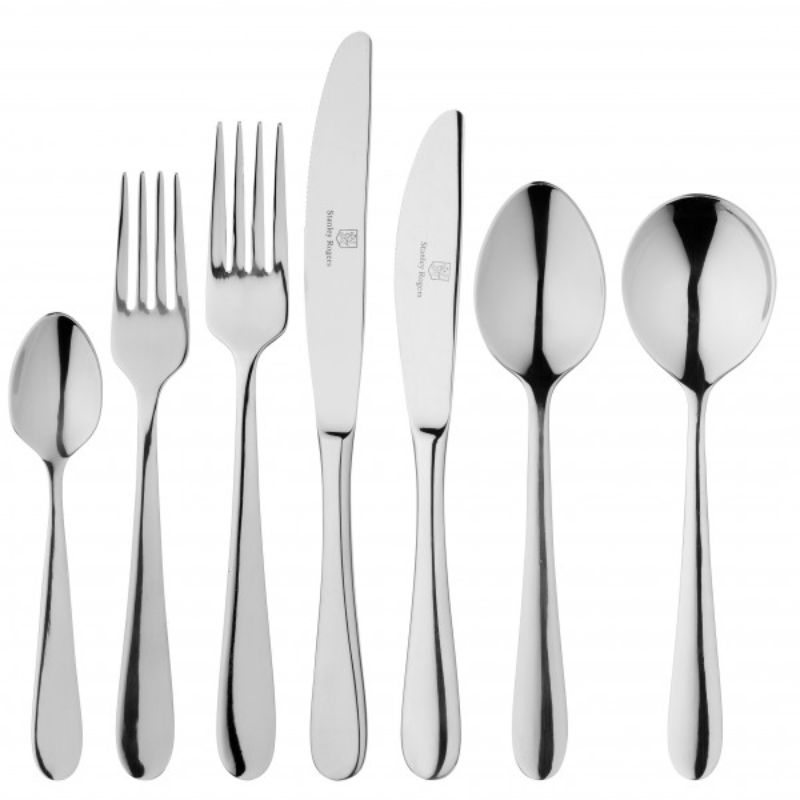 Stanley Rogers Albany 56 Piece Cutlery Set in elegant gift box, featuring high-quality stainless steel and complete place settings for eight.
