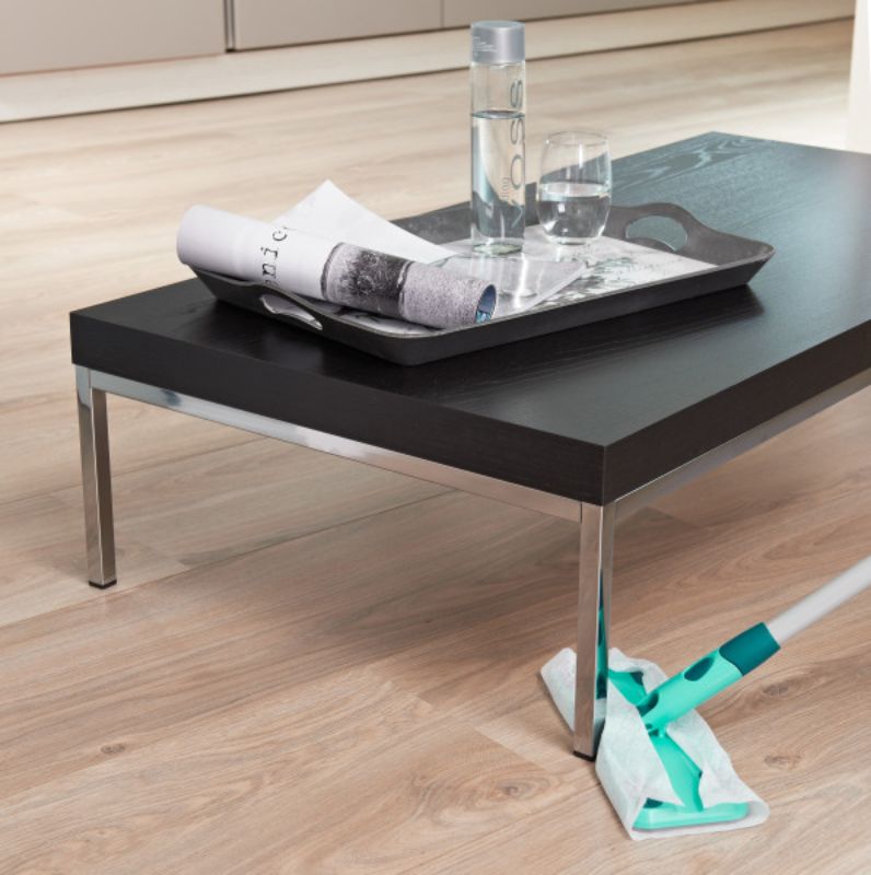 Leifheit Click System Clean & Away Floor Duster with static cloths for effortless cleaning around furniture and smooth surfaces.