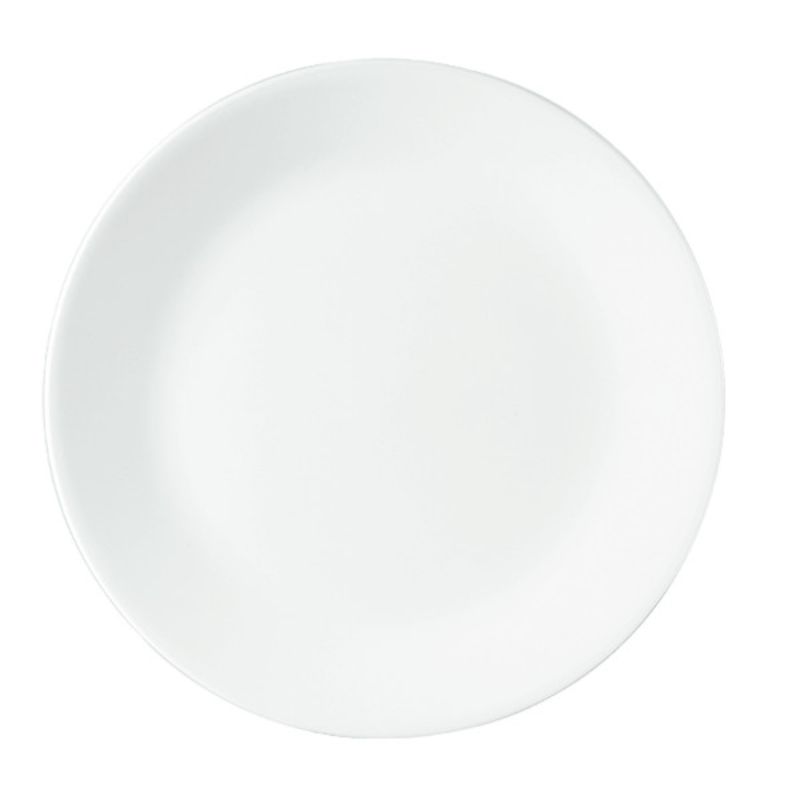 Set of 6 Corelle Winter Frost plates, 21.6cm, classic white, durable, chip-resistant, ideal for any dining occasion.