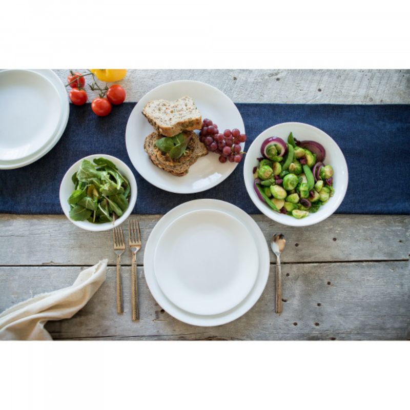 Set of 6 Corelle Winter Frost Plates, 21.6cm, white design, durable, microwave and dishwasher safe, perfect for any occasion.