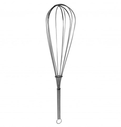Wiltshire Gourmet 12-inch whisk in stainless steel, perfect for whipping eggs and cream; elegant, durable, and dishwasher safe.