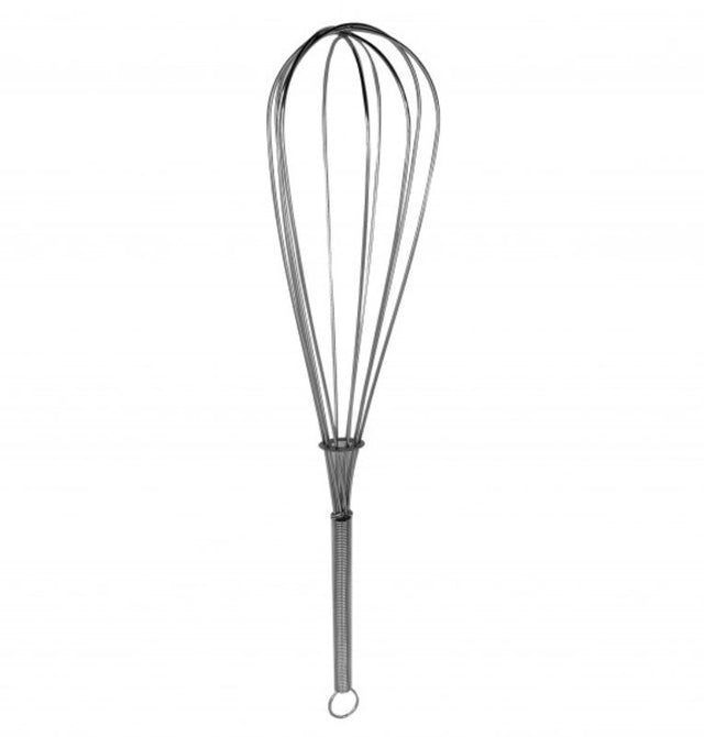 Wiltshire Gourmet 12-inch whisk in stainless steel, perfect for whipping eggs and cream; elegant, durable, and dishwasher safe.