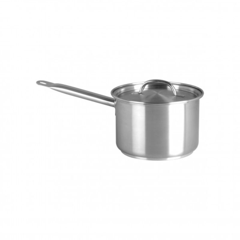 Chef Inox 5.25L Utility Elite Pan with Lid, premium stainless steel, ergonomic handle, ideal for large meal preparation.