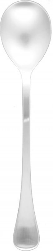 Set of 12 stylish salad spoons in brushed stainless steel with elegant satin finish and ergonomic design for comfortable serving.