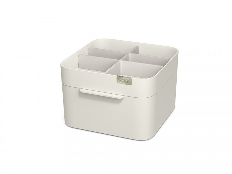 Joseph Joseph Viva Cosmetic Organizer in Shell with drawer, featuring stylish compartments for makeup and accessories.