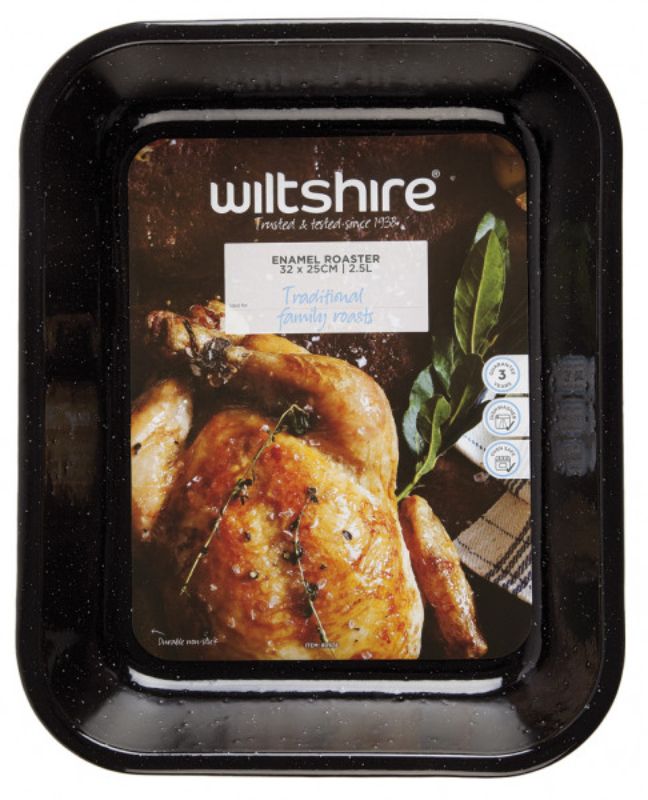 Medium Wiltshire Enamel Roaster with Vitreous Enamel finish for even cooking, easy release, and versatile baking.