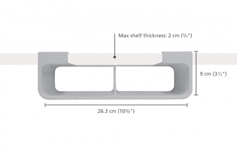 Joseph Joseph CupboardStore organizer in grey for efficient storage of film, foil, and bags, maximizing cupboard space.