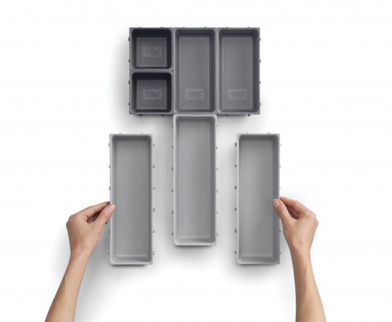 Joseph Joseph Blox 7-Piece Modular Storage System: customizable trays for efficient organization in home or workspace.