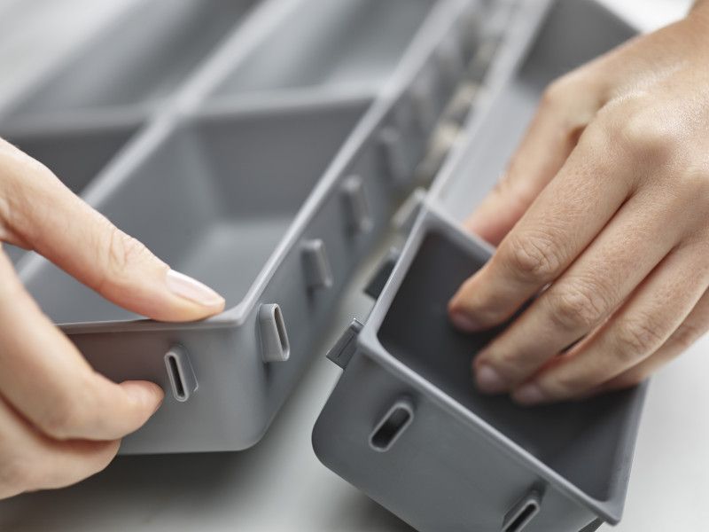 Joseph Joseph Blox 7-Piece modular storage trays, customizable and stylish for efficient home organization.