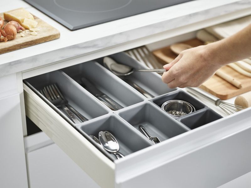Joseph Joseph Blox 7-Piece set: modular, interlocking trays for efficient home organization with a sleek finish.