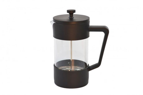 Brew - Coffee Plunger 1.0L Black, modern design with ergonomic handle, made of heat-resistant borosilicate glass for perfect coffee brewing.