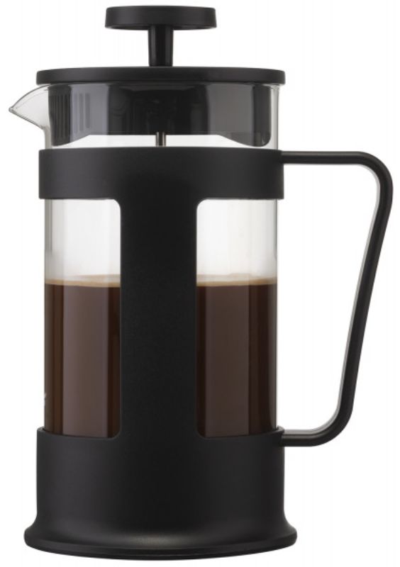 Brew - Coffee Plunger 1.0L Black, stylish borosilicate glass maker for rich, aromatic coffee.