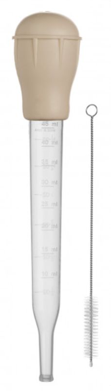 Wiltshire Baster with ergonomic design and cleaning brush for flavorful, juicy meats and easy maintenance.