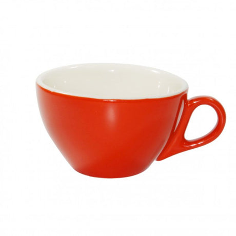 Set of 6 red and white cappuccino cups, designed for style, durability, and enhancing coffee experiences.
