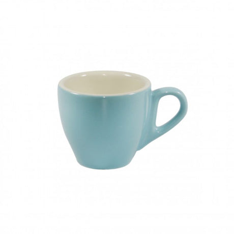 Set of 6 Maya Blue espresso cups, 90ml, crafted from durable stoneware, ideal for stylish coffee experiences.