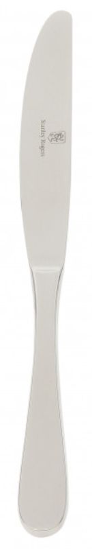 Set of 12 Stanley Rogers Albany Dinner Knives with sleek design, stainless steel blades, and rounded ergonomic handles.