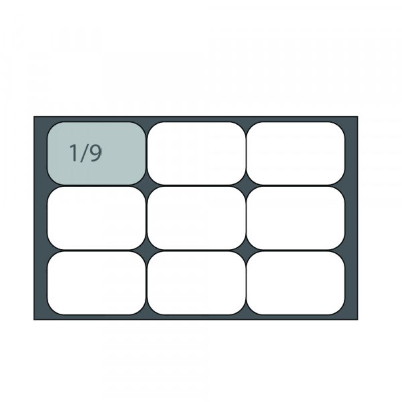 Chef Inox Utility Gastronorm Pan 1/9 100mm in stainless steel, perfect for professional kitchens and versatile food prep.