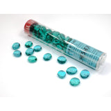 CHX 01146 Translucent Teal Glass Stones Tube
