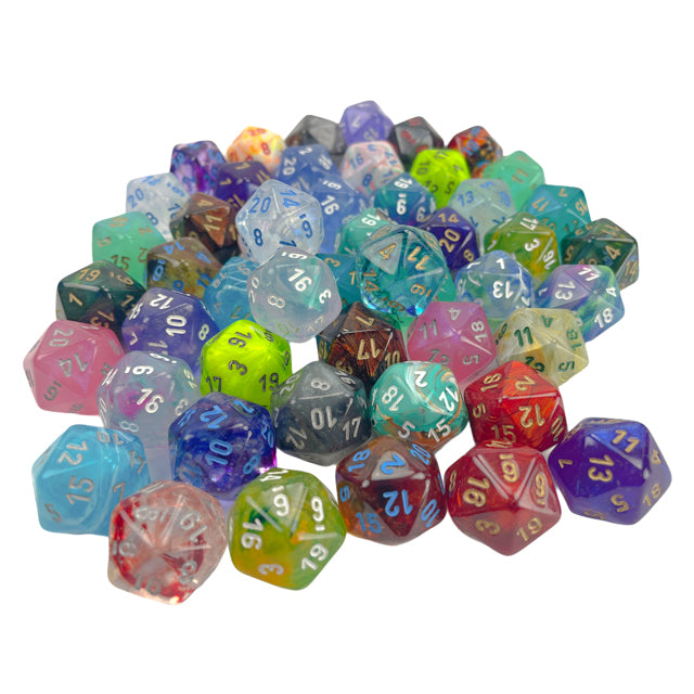 CHX 29220 Signature Bag of 50 Assorted Loose Polyhedral d20 - Gaming Accessory