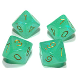 CHX 27375 Borealis Light Green/gold Luminary Set of Ten d10s