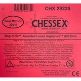 CHX 29220 Signature Bag of 50 Assorted Loose Polyhedral d20 - Gaming Accessory