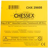 CHX 29608 Bag of 50 Assorted Loose Translucent Polyhedral d8 Dice