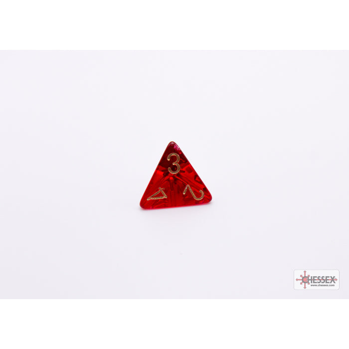 CHX 30058 Translucent Crimson/gold Polyhedral 7-Dice Set (with bonus die)