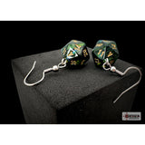 CHX 54204 Hook Earrings Scarab Jade Mini-Poly d20 Pair