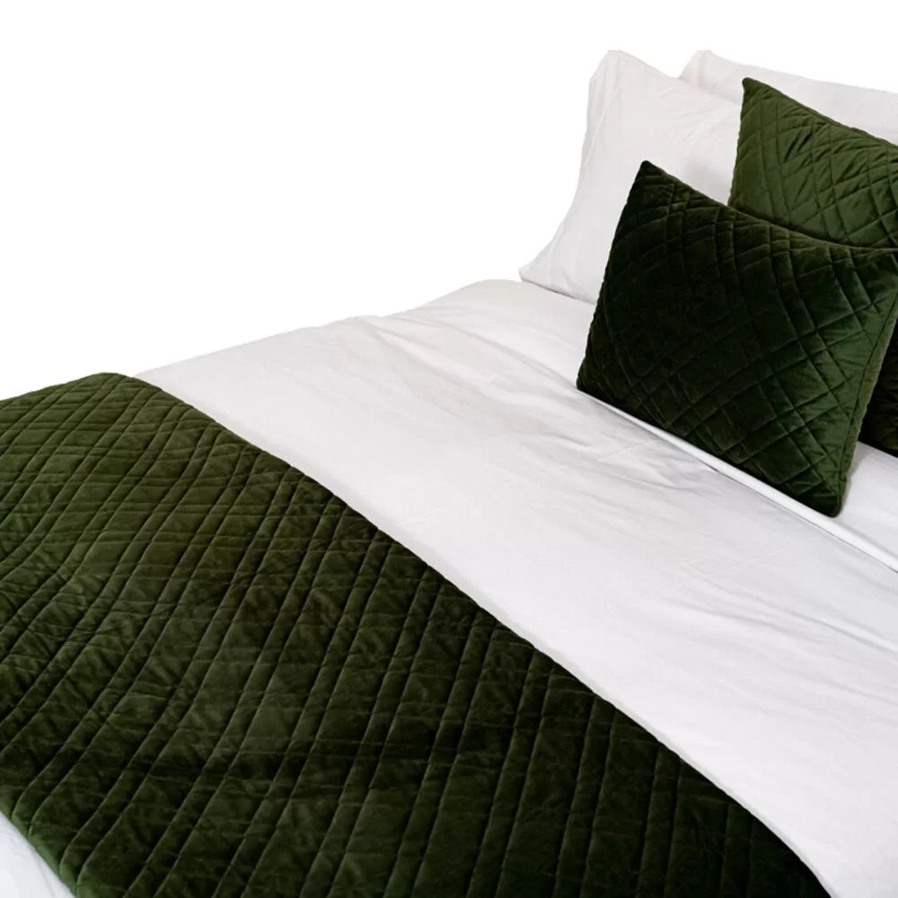 Quilted Coverlet - Dreamticket Verve Velvet Fern (Super King)