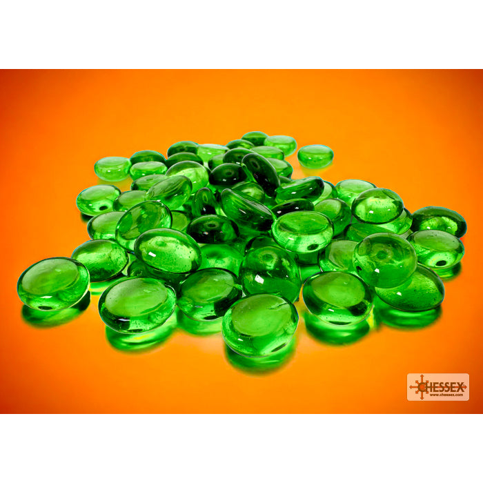 CHX 01145 Translucent Green Glass Stones Tube