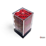 CHX 25614 Opaque Red/black 16mm d6 Dice Block (12 dice) - Gaming Accessory