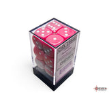 CHX 25644 Opaque Pink/white 16mm d6 Dice Block (12 dice) - Gaming Accessory