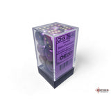 CHX 26640 Gemini Black-Purple/gold 16mm d6 Dice Block (12 dice)