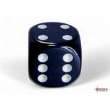 CHX 25608 Opaque Black/white 16mm d6 Dice Block (12 dice) - Gaming Accessory