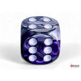CHX 26632 Gemini Purple-Steel/white 16mm d6 Dice Block (12 dice)