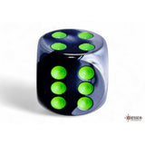CHX 26645 Gemini Black-Grey/green 16mm d6 Dice Block (12 dice)