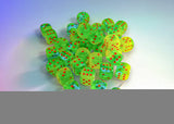 CHX 26870 Gemini Plasma Green-Teal/orange Luminary 12mm d6 Dice Block (36 dice)