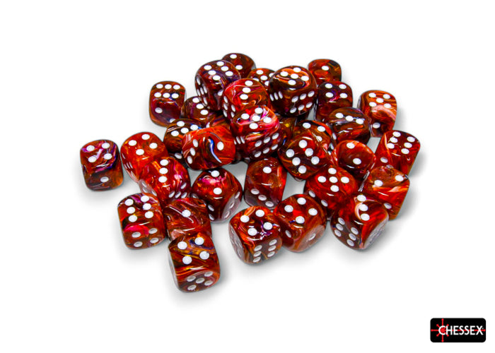 CHX 27943 Festive Symphony/white 12mm d6 Dice Block (36 dice)