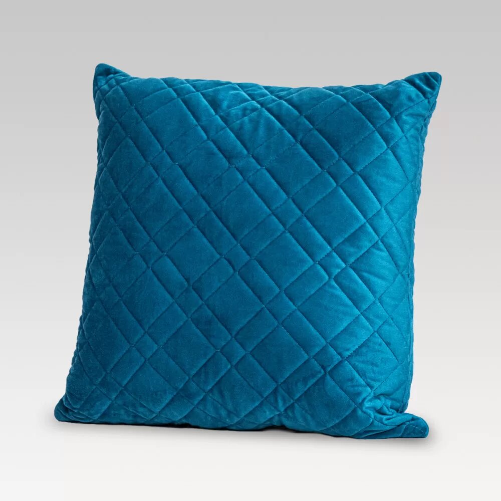 Quilted Cushion Cover - Dreamticket Verve Velvet Square (Teal)