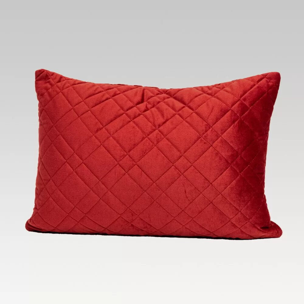 Quilted Cushion Cover - Dreamticket Verve Velvet Oblong (Russet)