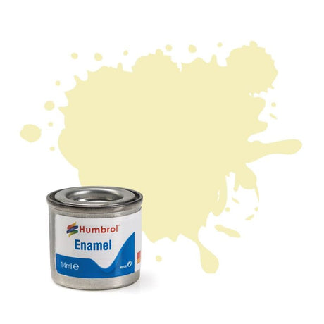 Set of 6 Humbrol ivory gloss enamel paint tinlets for smooth, vibrant finishes on various surfaces.